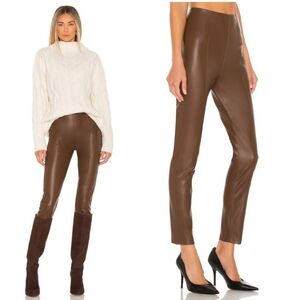 We the Free Spitfire Stacked Faux Leather Skinny Pants Wild Mustang Size 24 NWT